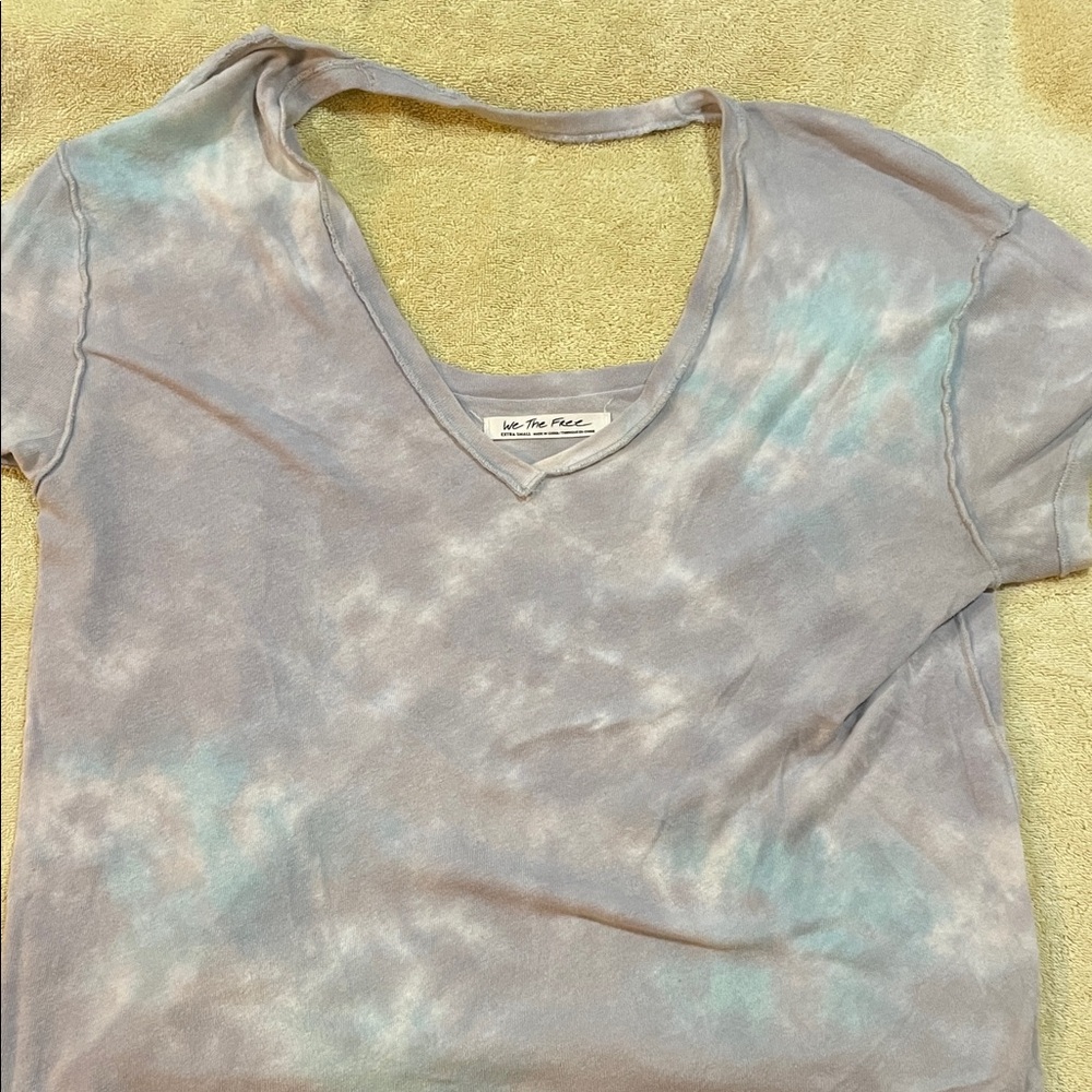 We The Free Pastel Tie-Dye V-Neck Tee